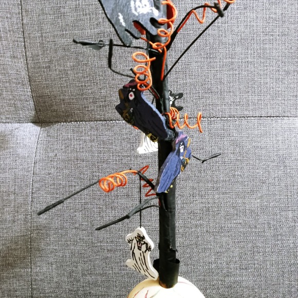 Vintage Creepy Halloween Skull Tree Jack o Lantern Witch Pumpkin Ghosts (shelf) - Picture 4 of 9